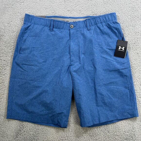 Under Armour Shorts Mens 38 Blue UA Matchplay Flat Front Chino NWT - Picture 1 of 9